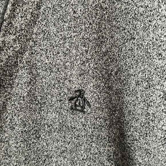 Original Penguin 100% Pima Cotton Heathered Grey Button Up Cardigan Sz Large - Picture 5 of 5